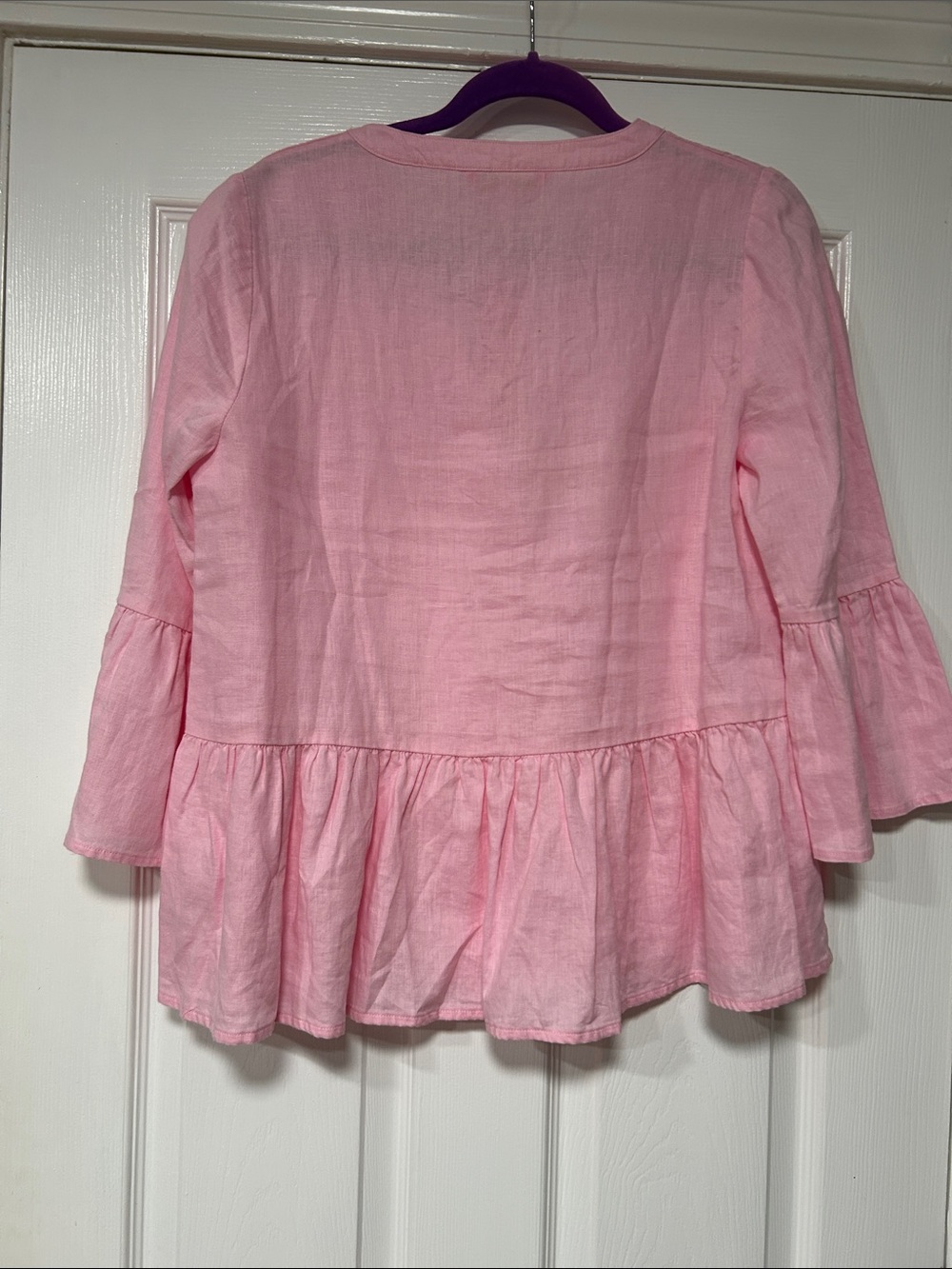 Lilly Pulitzer-Linen Bekah 3/4 sleeve Top - Women’s size M- pink blossom - Picture 4 of 6